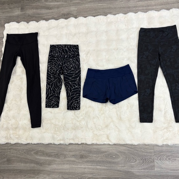 Lululemon|Zella lot of 4 leggings short in black navy - 6 - Picture 1 of 10